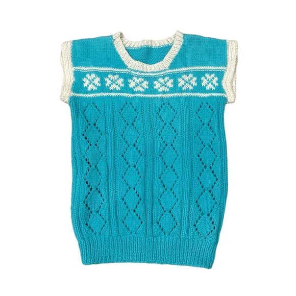 Vintage 80s Knit Winter Themed Sweater Top - Picture 1 of 6